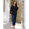 image:imageMAGCOMSEN Womens Cotton LongSleeve CrewNeck TShirt ClassicFit Shirt Soft Breathable Casual Tee Basic TopsBlack
