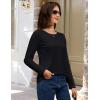 image:imageMAGCOMSEN Womens Cotton LongSleeve CrewNeck TShirt ClassicFit Shirt Soft Breathable Casual Tee Basic TopsBlack