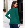 image:imageMAGCOMSEN Womens Cotton LongSleeve CrewNeck TShirt ClassicFit Shirt Soft Breathable Casual Tee Basic TopsEmerald Green