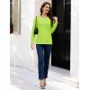 image:imageMAGCOMSEN Womens Cotton LongSleeve CrewNeck TShirt ClassicFit Shirt Soft Breathable Casual Tee Basic TopsFluorescent Green