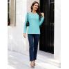 image:imageMAGCOMSEN Womens Cotton LongSleeve CrewNeck TShirt ClassicFit Shirt Soft Breathable Casual Tee Basic TopsLight Lakeblue