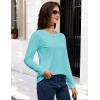 image:imageMAGCOMSEN Womens Cotton LongSleeve CrewNeck TShirt ClassicFit Shirt Soft Breathable Casual Tee Basic TopsLight Lakeblue