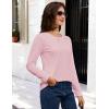 image:imageMAGCOMSEN Womens Cotton LongSleeve CrewNeck TShirt ClassicFit Shirt Soft Breathable Casual Tee Basic TopsLight Pink