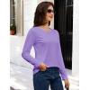 image:imageMAGCOMSEN Womens Cotton LongSleeve CrewNeck TShirt ClassicFit Shirt Soft Breathable Casual Tee Basic TopsLight Purple