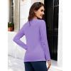 image:imageMAGCOMSEN Womens Cotton LongSleeve CrewNeck TShirt ClassicFit Shirt Soft Breathable Casual Tee Basic TopsLight Purple