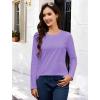 image:imageMAGCOMSEN Womens Cotton LongSleeve CrewNeck TShirt ClassicFit Shirt Soft Breathable Casual Tee Basic TopsLight Purple