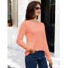 image:imageMAGCOMSEN Womens Cotton LongSleeve CrewNeck TShirt ClassicFit Shirt Soft Breathable Casual Tee Basic TopsZapricot