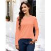 image:imageMAGCOMSEN Womens Cotton LongSleeve CrewNeck TShirt ClassicFit Shirt Soft Breathable Casual Tee Basic TopsZapricot
