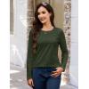 image:imageMAGCOMSEN Womens Cotton LongSleeve CrewNeck TShirt ClassicFit Shirt Soft Breathable Casual Tee Basic TopsZarmy Green
