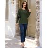 image:imageMAGCOMSEN Womens Cotton LongSleeve CrewNeck TShirt ClassicFit Shirt Soft Breathable Casual Tee Basic TopsZarmy Green