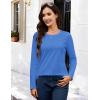 image:imageMAGCOMSEN Womens Cotton LongSleeve CrewNeck TShirt ClassicFit Shirt Soft Breathable Casual Tee Basic TopsZazure Blue
