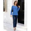 image:imageMAGCOMSEN Womens Cotton LongSleeve CrewNeck TShirt ClassicFit Shirt Soft Breathable Casual Tee Basic TopsZazure Blue