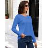 image:imageMAGCOMSEN Womens Cotton LongSleeve CrewNeck TShirt ClassicFit Shirt Soft Breathable Casual Tee Basic TopsZazure Blue