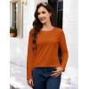 image:imageMAGCOMSEN Womens Cotton LongSleeve CrewNeck TShirt ClassicFit Shirt Soft Breathable Casual Tee Basic TopsZdeep Orange
