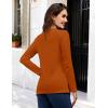 image:imageMAGCOMSEN Womens Cotton LongSleeve CrewNeck TShirt ClassicFit Shirt Soft Breathable Casual Tee Basic TopsZdeep Orange