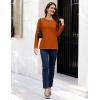 image:imageMAGCOMSEN Womens Cotton LongSleeve CrewNeck TShirt ClassicFit Shirt Soft Breathable Casual Tee Basic TopsZdeep Orange