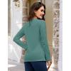 image:imageMAGCOMSEN Womens Cotton LongSleeve CrewNeck TShirt ClassicFit Shirt Soft Breathable Casual Tee Basic TopsZgray Green