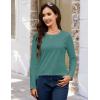 image:imageMAGCOMSEN Womens Cotton LongSleeve CrewNeck TShirt ClassicFit Shirt Soft Breathable Casual Tee Basic TopsZgray Green