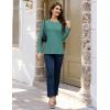 image:imageMAGCOMSEN Womens Cotton LongSleeve CrewNeck TShirt ClassicFit Shirt Soft Breathable Casual Tee Basic TopsZgray Green