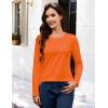 image:imageMAGCOMSEN Womens Cotton LongSleeve CrewNeck TShirt ClassicFit Shirt Soft Breathable Casual Tee Basic TopsZorange