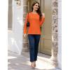 image:imageMAGCOMSEN Womens Cotton LongSleeve CrewNeck TShirt ClassicFit Shirt Soft Breathable Casual Tee Basic TopsZorange