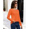 image:imageMAGCOMSEN Womens Cotton LongSleeve CrewNeck TShirt ClassicFit Shirt Soft Breathable Casual Tee Basic TopsZorange