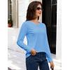 image:imageMAGCOMSEN Womens Cotton LongSleeve CrewNeck TShirt ClassicFit Shirt Soft Breathable Casual Tee Basic TopsZwaterfall Blue