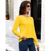 image:imageMAGCOMSEN Womens Cotton LongSleeve CrewNeck TShirt ClassicFit Shirt Soft Breathable Casual Tee Basic TopsZyellow