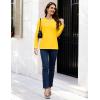 image:imageMAGCOMSEN Womens Cotton LongSleeve CrewNeck TShirt ClassicFit Shirt Soft Breathable Casual Tee Basic TopsZyellow