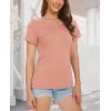 image:imageMAGCOMSEN Womens Cotton T Shirt VNeck Short Sleeve Shirt ClassicFit Casual Breathable Tee Summer Basic TopsApricot