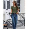 image:imageMAGCOMSEN Womens Cotton T Shirt VNeck Short Sleeve Shirt ClassicFit Casual Breathable Tee Summer Basic TopsArmy Green