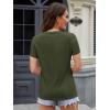 image:imageMAGCOMSEN Womens Cotton T Shirt VNeck Short Sleeve Shirt ClassicFit Casual Breathable Tee Summer Basic TopsArmy Green