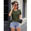 image:imageMAGCOMSEN Womens Cotton T Shirt VNeck Short Sleeve Shirt ClassicFit Casual Breathable Tee Summer Basic TopsArmy Green