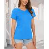 image:imageMAGCOMSEN Womens Cotton T Shirt VNeck Short Sleeve Shirt ClassicFit Casual Breathable Tee Summer Basic TopsAzure Blue