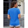 image:imageMAGCOMSEN Womens Cotton T Shirt VNeck Short Sleeve Shirt ClassicFit Casual Breathable Tee Summer Basic TopsAzure Blue