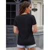 image:imageMAGCOMSEN Womens Cotton T Shirt VNeck Short Sleeve Shirt ClassicFit Casual Breathable Tee Summer Basic TopsBlack
