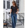 image:imageMAGCOMSEN Womens Cotton T Shirt VNeck Short Sleeve Shirt ClassicFit Casual Breathable Tee Summer Basic TopsBlack