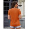 image:imageMAGCOMSEN Womens Cotton T Shirt VNeck Short Sleeve Shirt ClassicFit Casual Breathable Tee Summer Basic TopsDeep Orange