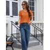 image:imageMAGCOMSEN Womens Cotton T Shirt VNeck Short Sleeve Shirt ClassicFit Casual Breathable Tee Summer Basic TopsDeep Orange