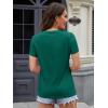 image:imageMAGCOMSEN Womens Cotton T Shirt VNeck Short Sleeve Shirt ClassicFit Casual Breathable Tee Summer Basic TopsEmerald Green