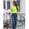 image:imageMAGCOMSEN Womens Cotton T Shirt VNeck Short Sleeve Shirt ClassicFit Casual Breathable Tee Summer Basic TopsFluorescent Green