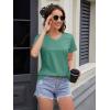 image:imageMAGCOMSEN Womens Cotton T Shirt VNeck Short Sleeve Shirt ClassicFit Casual Breathable Tee Summer Basic TopsGray Green