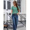 image:imageMAGCOMSEN Womens Cotton T Shirt VNeck Short Sleeve Shirt ClassicFit Casual Breathable Tee Summer Basic TopsGray Green
