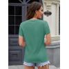 image:imageMAGCOMSEN Womens Cotton T Shirt VNeck Short Sleeve Shirt ClassicFit Casual Breathable Tee Summer Basic TopsGray Green