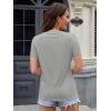 image:imageMAGCOMSEN Womens Cotton T Shirt VNeck Short Sleeve Shirt ClassicFit Casual Breathable Tee Summer Basic TopsLight Gray