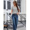 image:imageMAGCOMSEN Womens Cotton T Shirt VNeck Short Sleeve Shirt ClassicFit Casual Breathable Tee Summer Basic TopsLight Gray