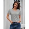 image:imageMAGCOMSEN Womens Cotton T Shirt VNeck Short Sleeve Shirt ClassicFit Casual Breathable Tee Summer Basic TopsLight Gray