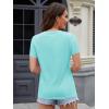 image:imageMAGCOMSEN Womens Cotton T Shirt VNeck Short Sleeve Shirt ClassicFit Casual Breathable Tee Summer Basic TopsLight Lakeblue