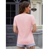 image:imageMAGCOMSEN Womens Cotton T Shirt VNeck Short Sleeve Shirt ClassicFit Casual Breathable Tee Summer Basic TopsLight Pink