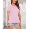 image:imageMAGCOMSEN Womens Cotton T Shirt VNeck Short Sleeve Shirt ClassicFit Casual Breathable Tee Summer Basic TopsLight Pink